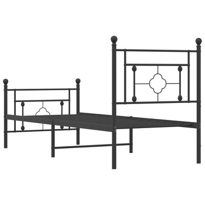 vidaXL Estructura cama sin colchón con estribo metal negro 80x200 cm