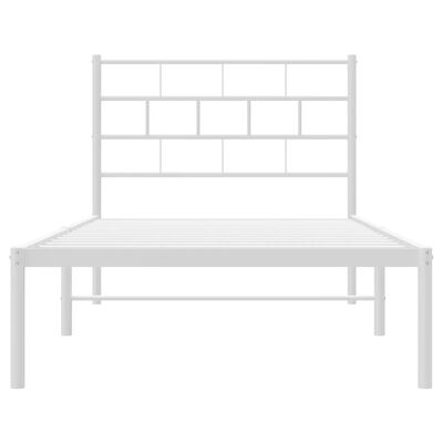 vidaXL Estructura cama sin colchón con cabecero metal blanco 100x190cm