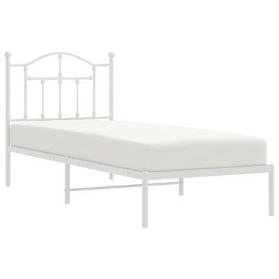 vidaXL Estructura de cama de metal con cabecero blanco 80x200 cm