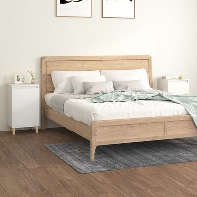 vidaXL Mesitas de noche 2 uds madera contrachapada blanco 40x35x70 cm