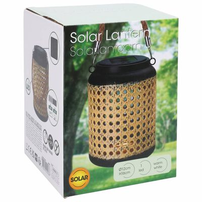 ProGarden Farol solar LED con asa 12x16 cm