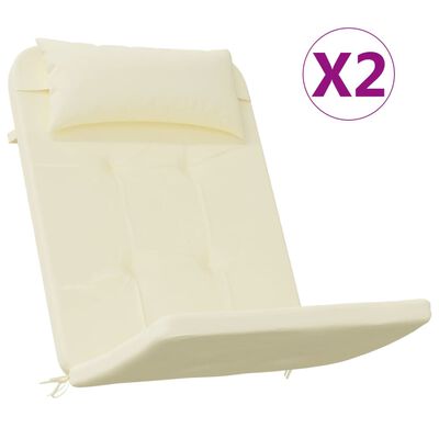 vidaXL Cojines para silla Adirondack 2 uds tela Oxford color crema