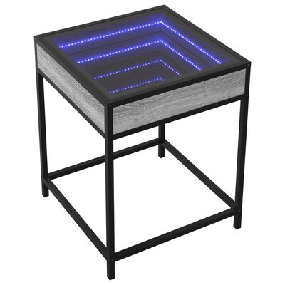 vidaXL Mesa de centro con Infinity LED gris Sonoma 40x40x51 cm