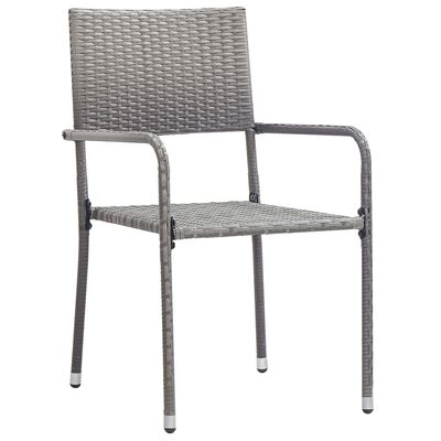 vidaXL Set comedor jardín 3 pzas ratán sintético madera acacia gris