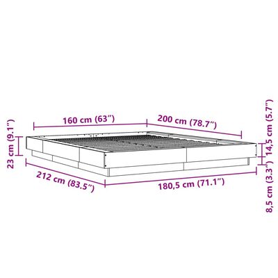 vidaXL Estructura de cama madera de ingeniería negra 160x200 cm