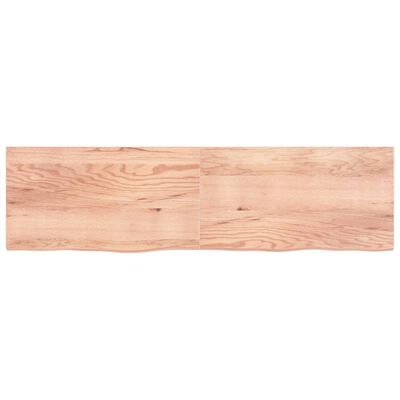 vidaXL Encimera baño madera maciza tratada marrón claro 220x60x(2-4)cm