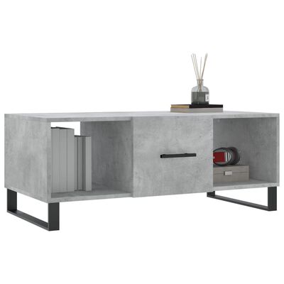 vidaXL Mesa de centro madera contrachapada gris hormigón 102x50x40 cm