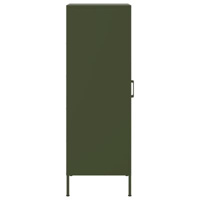 vidaXL Aparador de acero verde oliva 36x39x113 cm