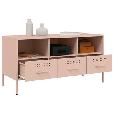 vidaXL Mueble para TV acero rosa 100,5x39x50,5 cm