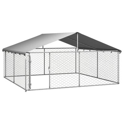 vidaXL Perrera de exterior con tejado 300x300x150 cm