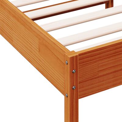 vidaXL Cama sin colchón madera maciza de pino marrón cera 100x200 cm