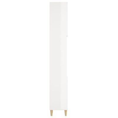 vidaXL Armario de baño madera contrachapada blanco brillo 30x30x190 cm