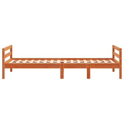 vidaXL Estructura de cama sin colchón madera maciza marrón 75x190 cm