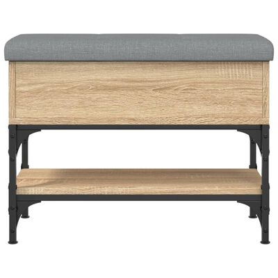 vidaXL Banco zapatero madera de ingeniería roble Sonoma 62x32x45 cm