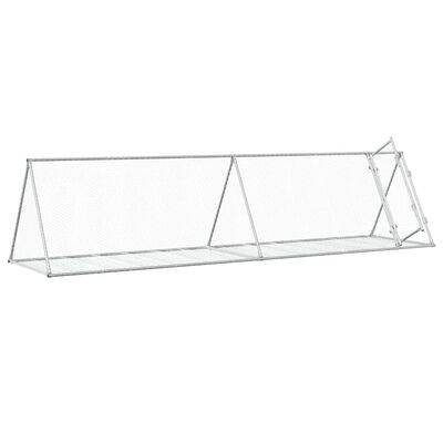 vidaXL Jaula para conejos acero galvanizado plateado 400x105x91 cm