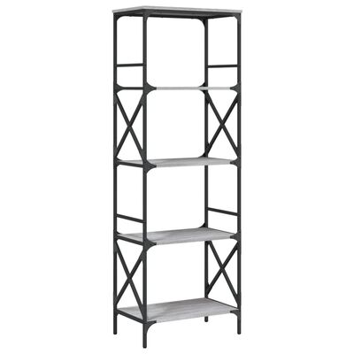 vidaXL Librería 5 estantes madera ingeniería gris Sonoma 59x35x171 cm