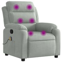 vidaXL Sillón reclinable de masaje terciopelo gris claro