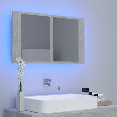 vidaXL Armario espejo de baño luz led negro brillante 100x12x45 cm -  VX804986 - Epto
