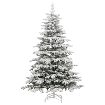 vidaXL Árbol de Navidad artificial con bisagras y nieve flocada 180 cm