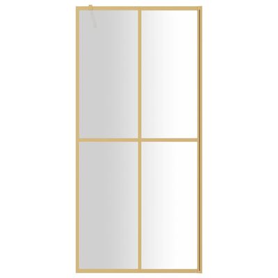 vidaXL Mampara puerta de ducha vidrio transparente ESG dorado 90x195cm