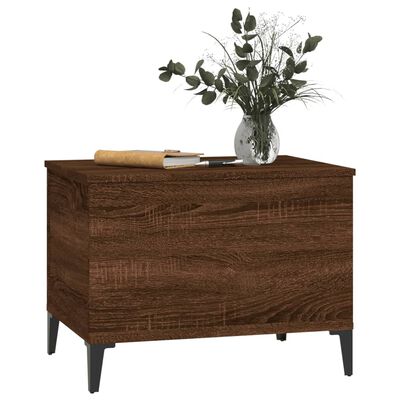 vidaXL Mesa de centro madera contrachapada roble marrón 60x44,5x45 cm