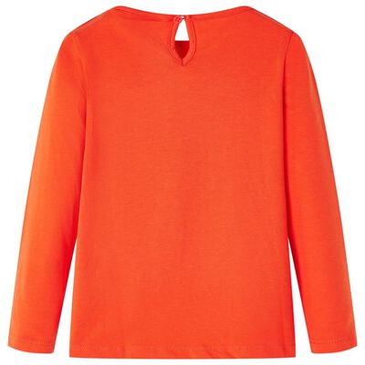 Camiseta infantil de manga larga naranja oscuro 140