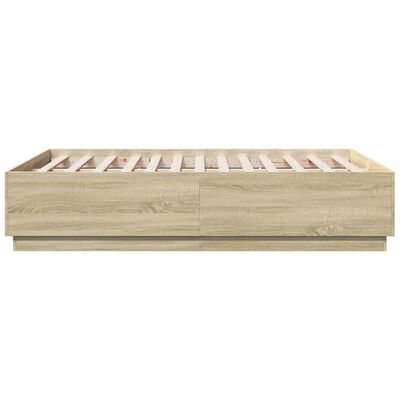 vidaXL Estructura cama con luces LED madera roble Sonoma 120x190 cm