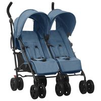 vidaXL Carrito para gemelos de acero azul marino