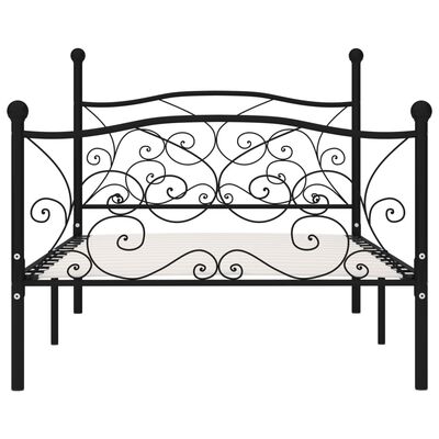 vidaXL Estructura de cama con somier metal negro 120x200 cm