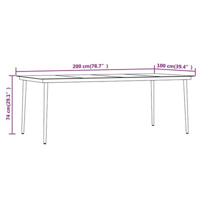 vidaXL Juego de comedor para jardín 9 piezas negro