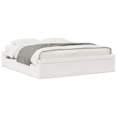 vidaXL Cama sin colchón madera maciza de pino blanca 180x200 cm