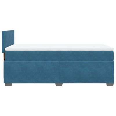 vidaXL Cama box spring con colchón terciopelo azul oscuro 80x200 cm