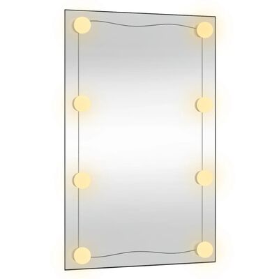 vidaXL Espejo de pared rectangular con luces LED vidrio 50x80 cm