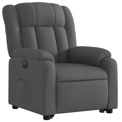 vidaXL Sillón eléctrico reclinable elevable de tela gris oscuro