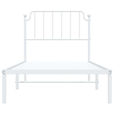 vidaXL Estructura cama sin colchón con cabecero metal blanco 90x190 cm