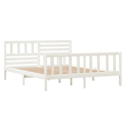 vidaXL Estructura de cama de madera maciza blanca 140x190 cm