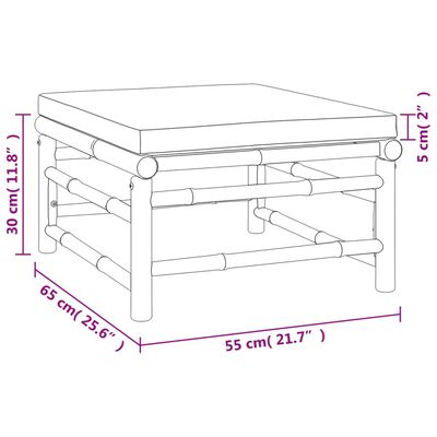 vidaXL Set de muebles de jardín 6 piezas bambú con cojines gris taupé