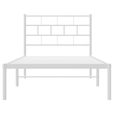 vidaXL Estructura cama sin colchón con cabecero metal blanco 107x203cm