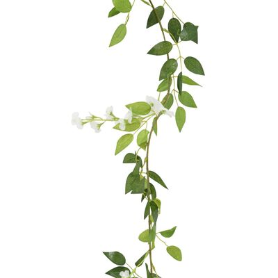 vidaXL Guirnaldas de flores de Navidad 6 uds blanco 200 cm