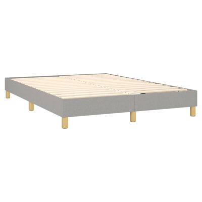 vidaXL Cama box spring con colchón tela gris claro 140x200 cm