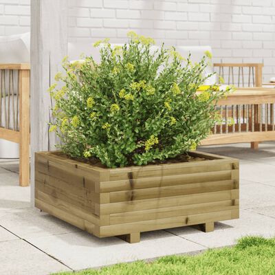 vidaXL Jardinera de madera de pino impregnada 60x60x26,5 cm