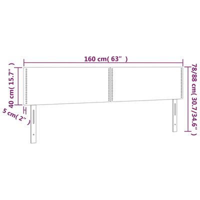 vidaXL Cabeceros 2 unidades de tela negro 80x5x78/88 cm