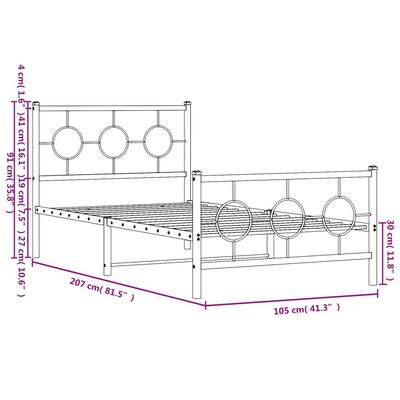 vidaXL Estructura cama sin colchón con estribo metal blanco 100x200 cm