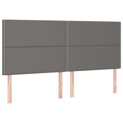 vidaXL Cabeceros 4 unidades de cuero sintético gris 90x5x78/88cm