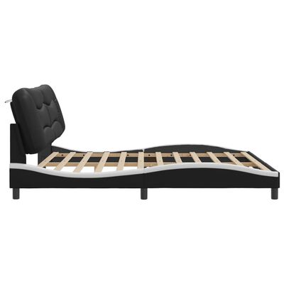 vidaXL Cama sin colchón cuero sintético negro blanco 200x200 cm