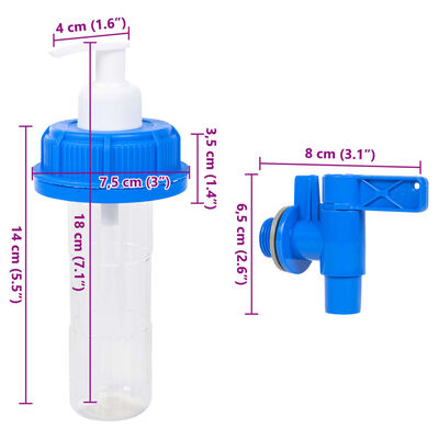 vidaXL Garrafa de agua con grifo y dispensador de jabón plástico 20 l