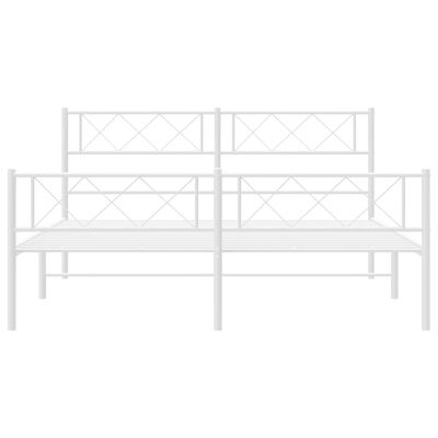 vidaXL Estructura cama sin colchón con estribo metal blanco 150x200 cm