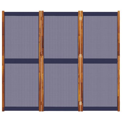 vidaXL Biombo divisor de 3 paneles azul oscuro 210x180 cm