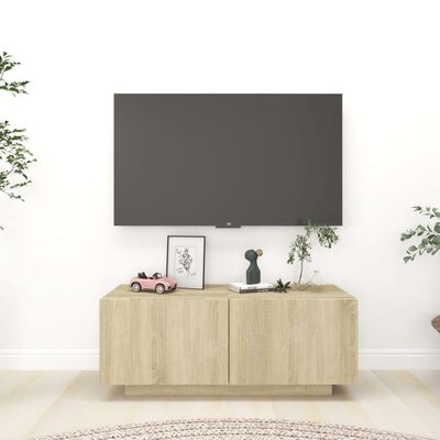 vidaXL Mueble para TV madera contrachapada color roble 100x35x40 cm