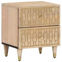 vidaXL Mesita de noche de madera maciza de mango 40x33x46 cm